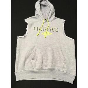 Umbro hooded sweatshirt Men's large rocky cut off sleeves  Gray Fleece Hoodie
